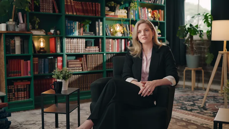 Wide shot of the library set for the HAS Legacy film