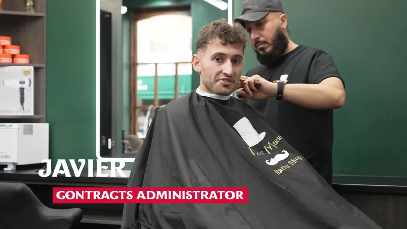 Ishaks team member filmed in a barber's chair