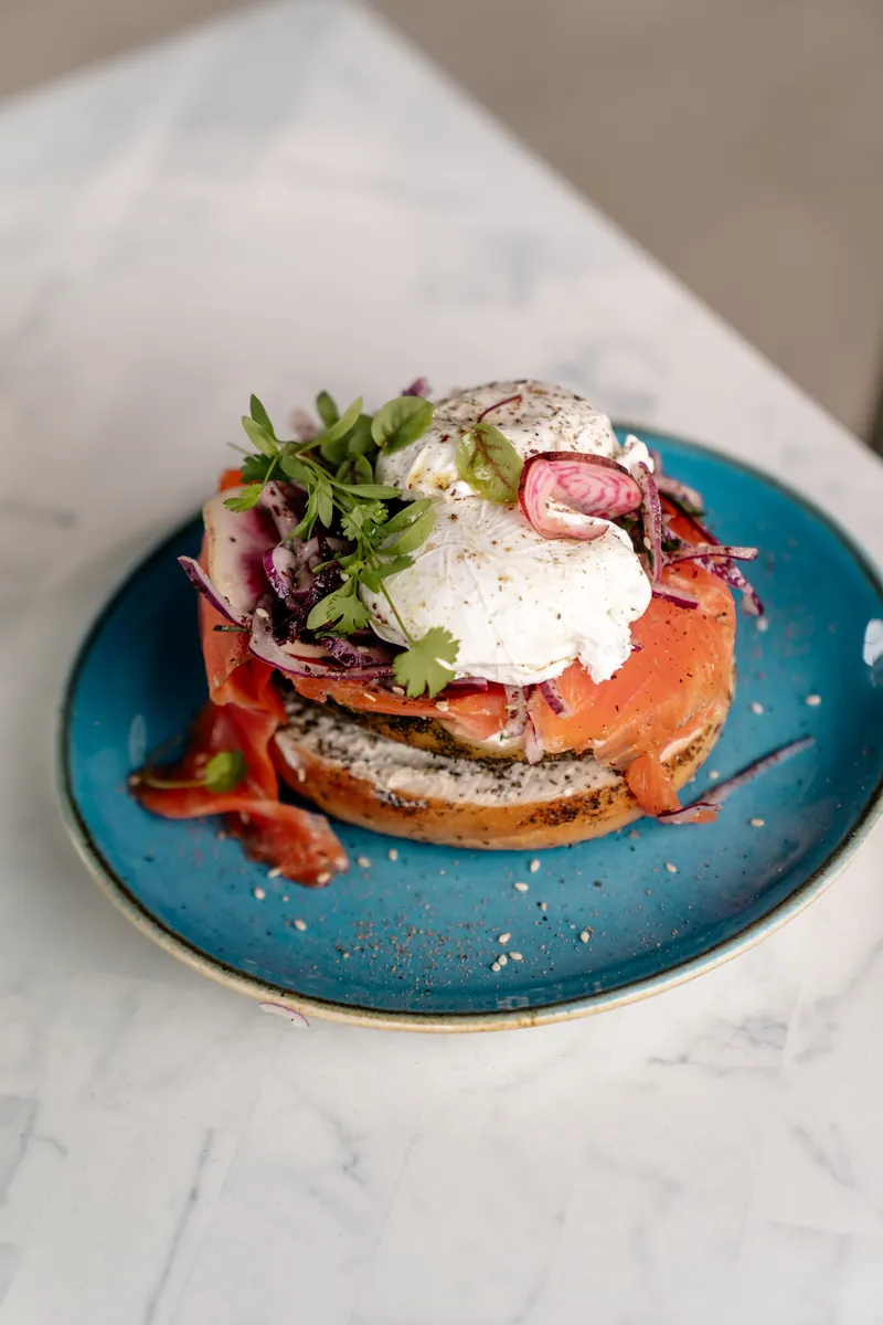 Plated breakfast shot for the Olive Tree Cafe menu