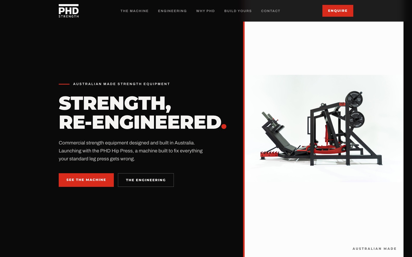 The PHD Strength website on desktop