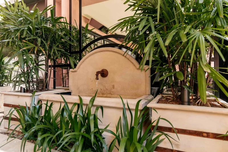 Garden fountain on a Yardware location shoot